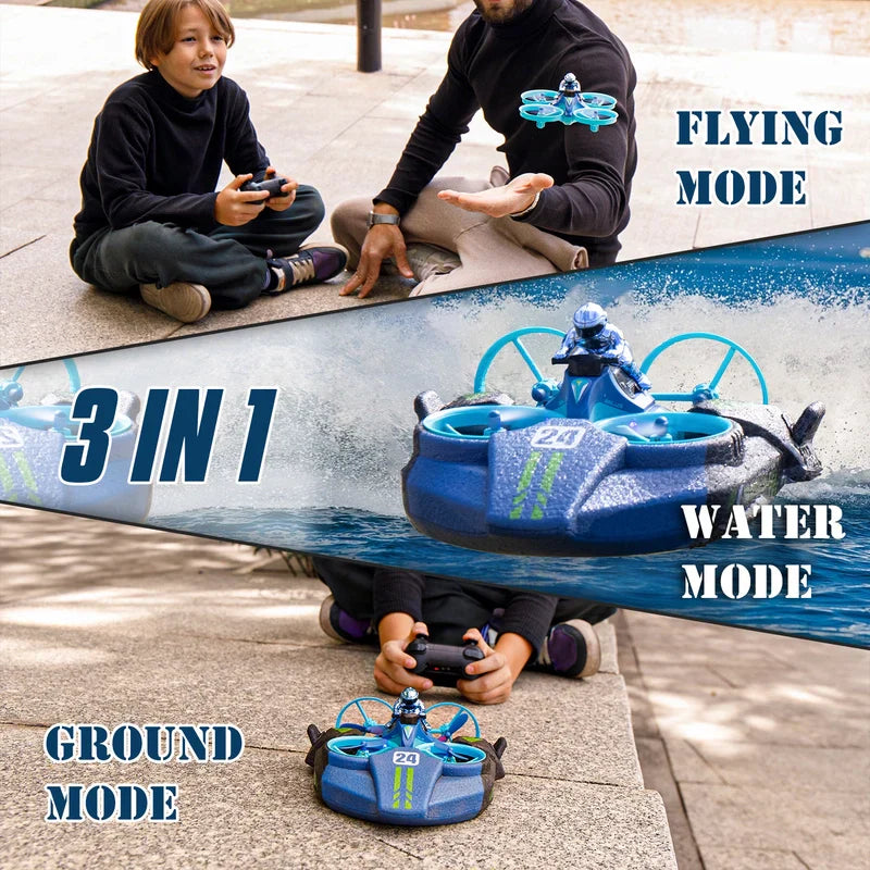 Quadcopter Remote Control Drone 3-in-1 Air Water Land