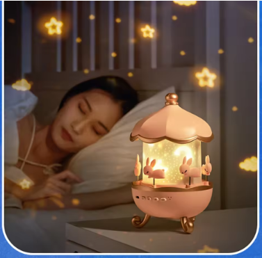 Night Light Projector Kids Nursery Children Room Space Rotation USB Rechargeable